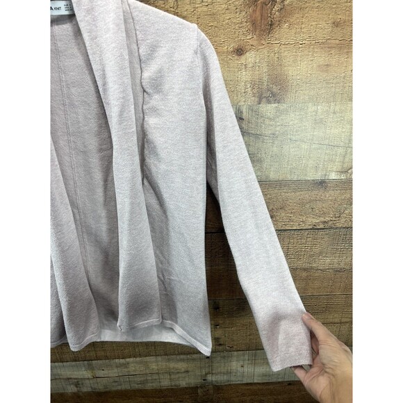 Zara Knit Womens Light Pink Open Front Cardigan Sweater Size Small - Picture 9 of 12
